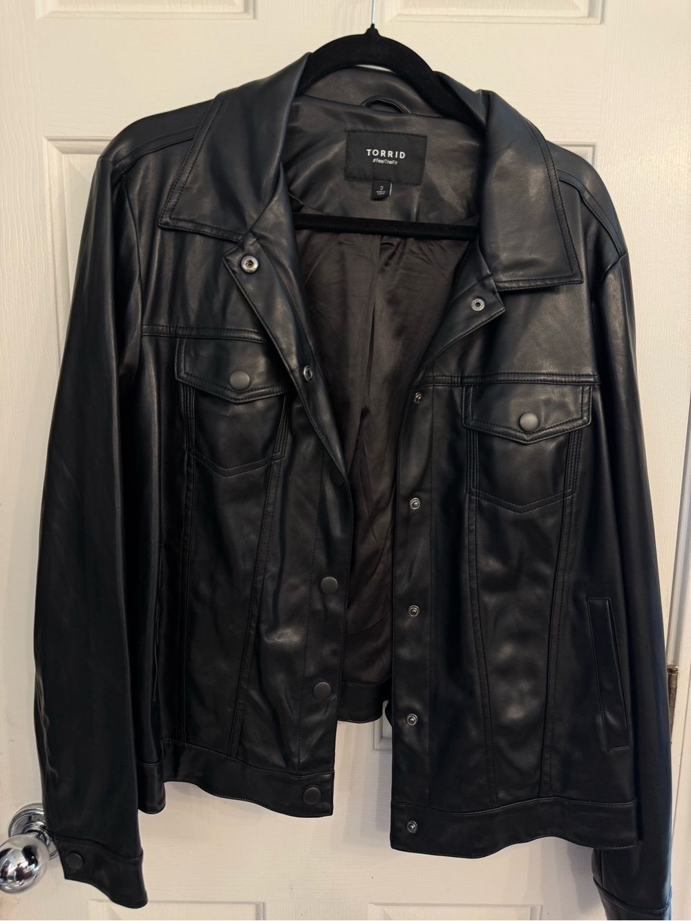 torrid Black Faux Leather Bomber Jacket